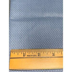 Blue & White Polka Dot Cotton Fabric 1/2 yard 44" wide